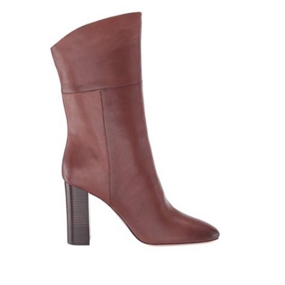 J. Crew Leather Mid-Calf Stacked Anya Boot - Picture 3 of 11